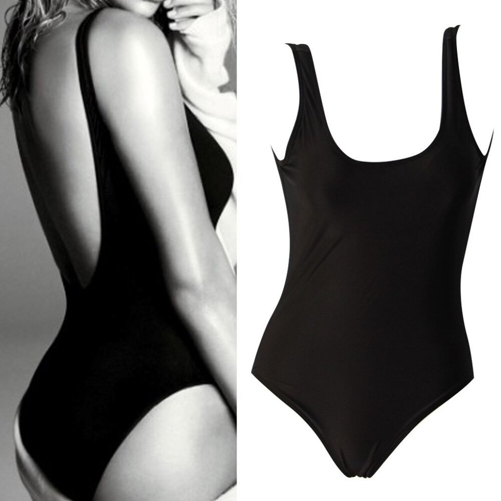 Sexy Womens Backless Bodycon Beachwear Female One Piece Black Swimsuit